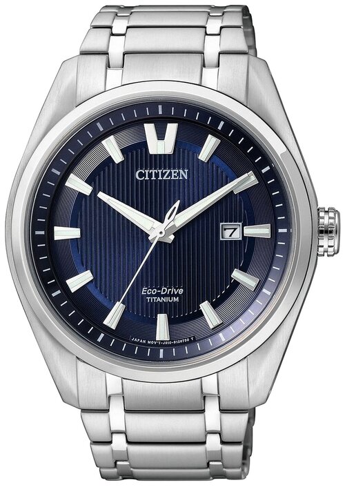 Наручные часы CITIZEN Super Titanium, серебряный, синий