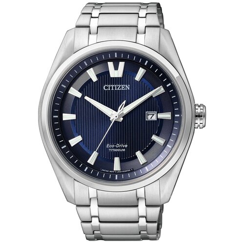 Наручные часы CITIZEN Super Titanium, серебряный, синий
