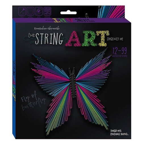 фото Набор креативного творчества «тонкая нить» серии «string art», бабочка, в/к 24*29,5*1,42 см danko toys