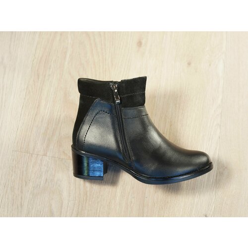 Ботильоны демисезонные, натуральная кожа, полнота 9, размер 38, черный