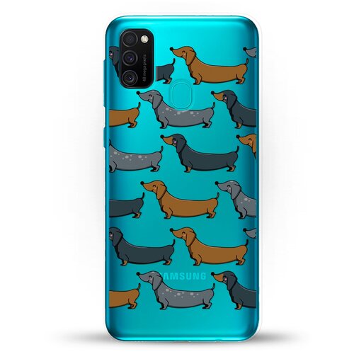фото Силиконовый чехол узор из такс на samsung galaxy m30s andy & paul