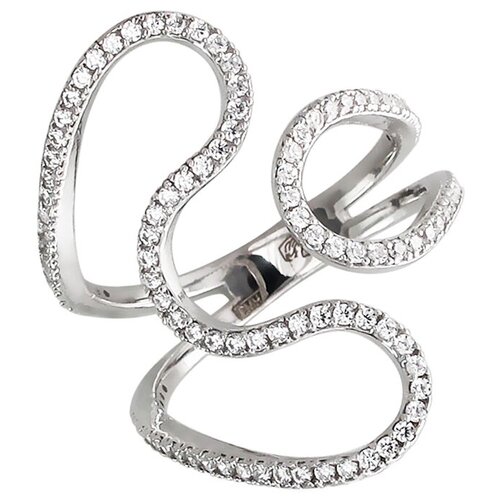 фото Эстет кольцо безразмерное с фианитами из серебра 01к159214, размер 16