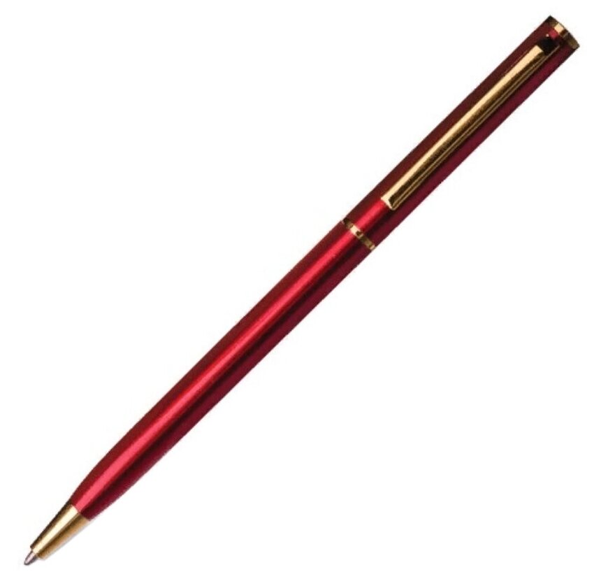 Ручка шариковая Brauberg Slim Burgundy подарочная синяя 0.7мм - фото №1