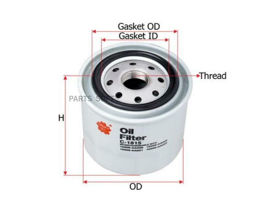Фильтр масл. SUBARU IMPREZA 92-03, FORESTER 97-03 SAKURA C1815 | цена за 1 шт