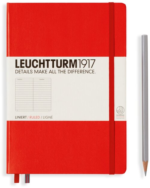 Блокнот Leuchtturm1917 332933 красный A5, 124 листа, красный