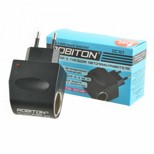 Переходник 220-ПРИКУРИВАТЕЛЬ ROBITON DC101 16183 1А 12В 12Вт 680₽