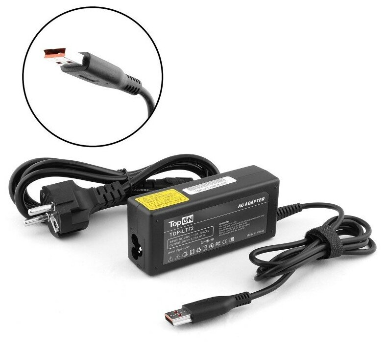 Блок питания TopON для Lenovo 20V 3.25A (Power USB) 65W ADL65WDA TOP-LT72P