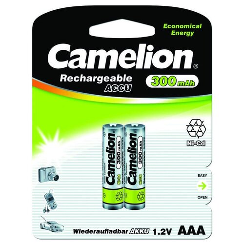 Аккумулятор Ni-Cd 300 мА·ч 1.2 В Camelion NC-AAA300, в упаковке: 2 шт.