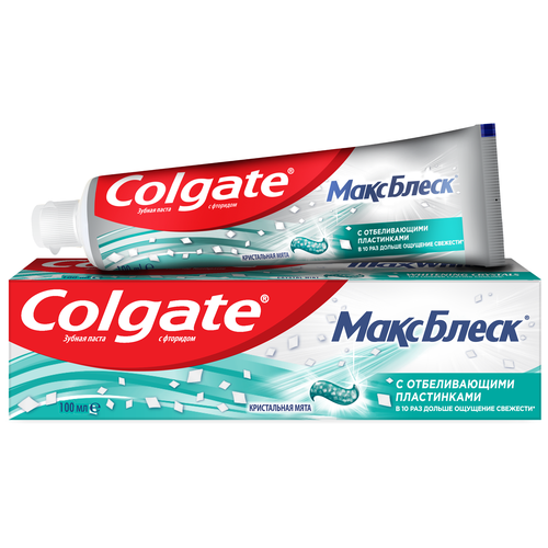 Купить Паста зубная Colgate/Колгейт Макс Блеск с отбеливающими пластинками 100мл, Colgate-Palmolive (Китай), Зубная паста