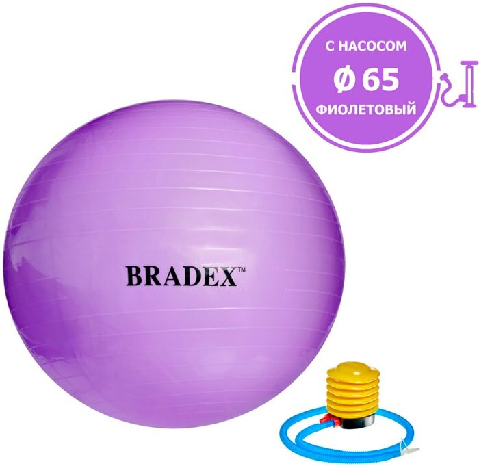 Мяч для фитнеса Bradex Фитбол-75 SF 0719 с насосом фиолетовый