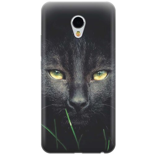 фото Cиликоновый чехол на meizu mx6 / мейзу мх6 с принтом "кошка в темноте" gosso