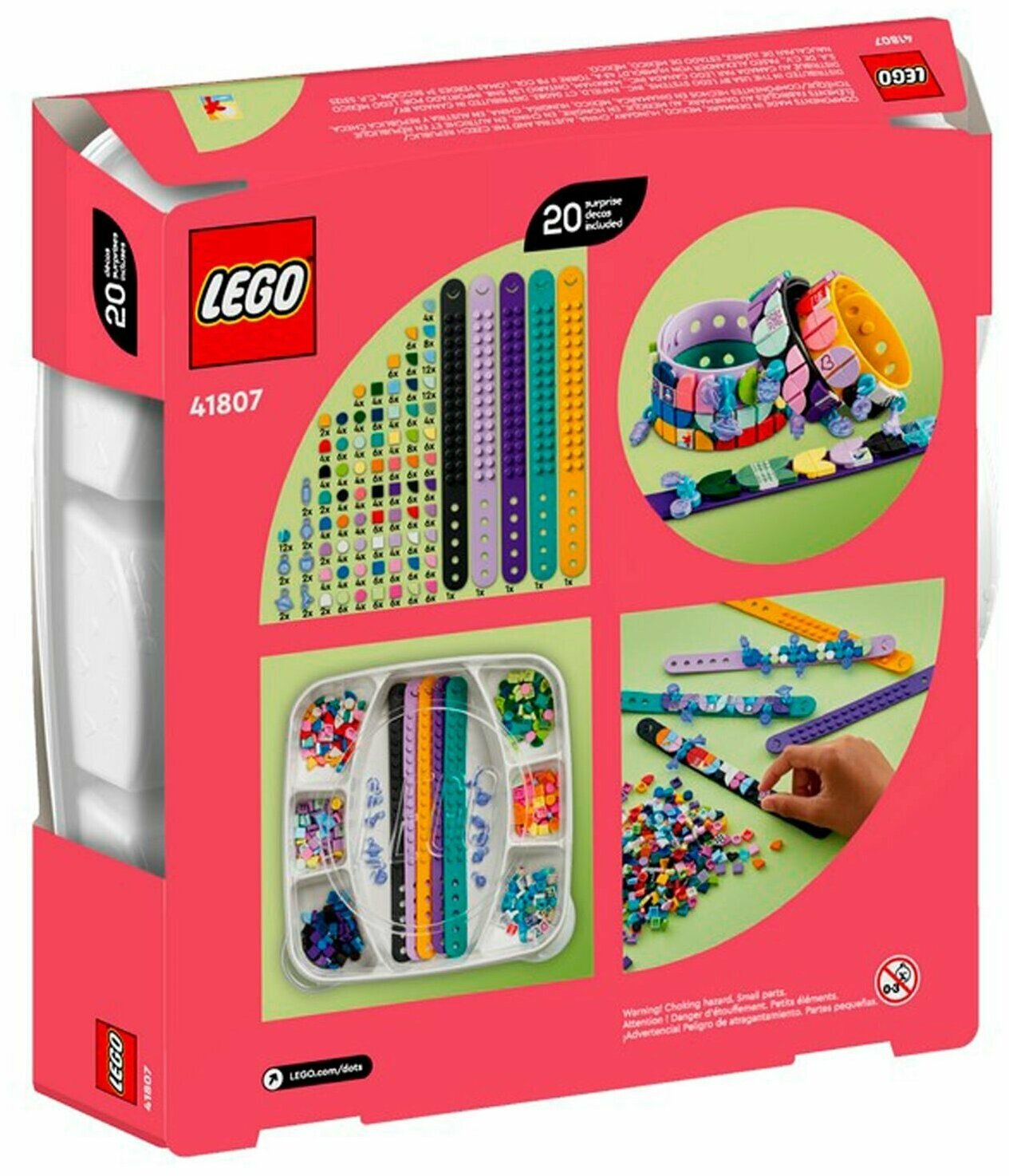 Конструктор LEGO Dots 41807, Большой набор дизайнера браслетов, 388 деталей, 6+