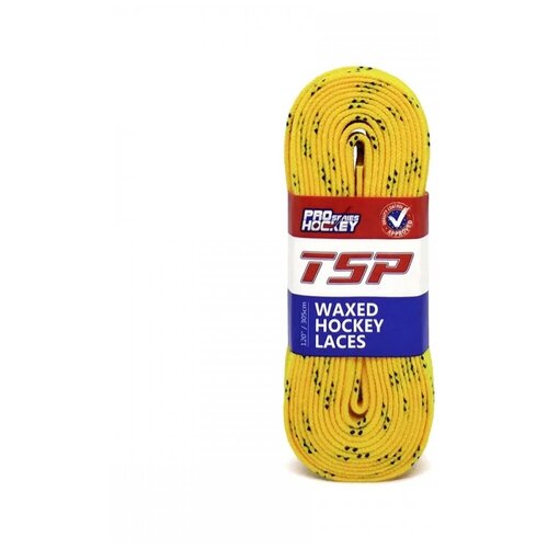 Шнурки TSP Hockey Laces Waxed 305 см, желтые с пропиткой
