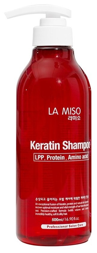 La Miso шампунь укрепляющий с кератином Keratin Shampoo, 500 мл