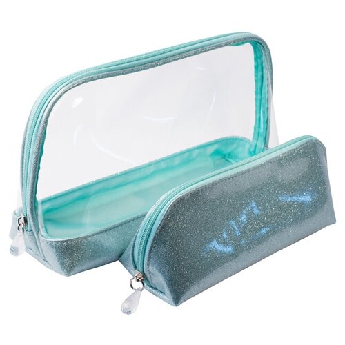 фото Набор косметичек dewal beauty серия "северное сияние", мятный 24х9.5х17.5/18.5х7.5х9.5см