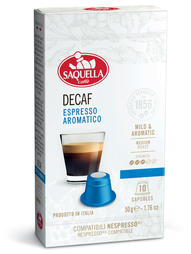 Кофе в капсулах Saquella bar Italia Dekaf / Бар Италия Декаф / для кофемашин Nespresso 10 капсул по 5,5 гр - фотография № 1