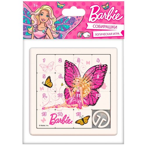 Купить Головоломка Нордпласт Собирашки Барби Бабочка розовая (847) белый/розовый