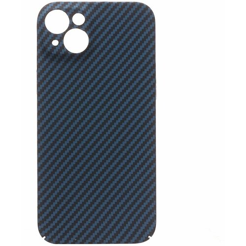 Тонкий чехол на Apple iPhone 14 Plus/ ультралегкая накладка для телефона / принт карбон, синий чехол для iphone 13 pro силиконовый карбон 3