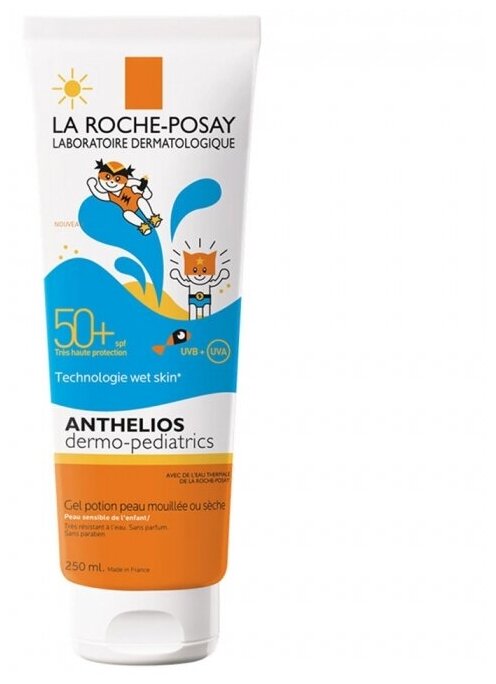 La Roche-Posay Anthelios Dermo-Pediatrics солнцезащитный гель для детей Wet Skin SPF 50, 200 мл