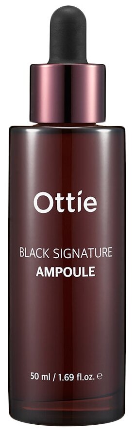 Ottie Black Signature Ampoule Ампула для лица с муцином черной улитки, 50 мл