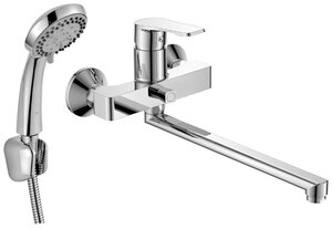 <b>Смеситель</b> с душевой лейкой DecoRoom DR23043, <span>назначение: <b>для</b> <b>ванны</b> с душем, управление <b>смесителем</b>: рычажное, покрытие: хром</span>