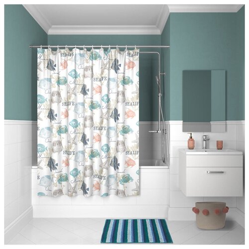 фото Штора для ванной комнаты, 200*180см, полиэстер, b23p218i11, iddis