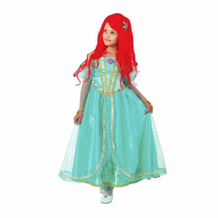 Карнавальный костюм для детей Принцесса Ариель бирюзовый Батик, рост 116 см