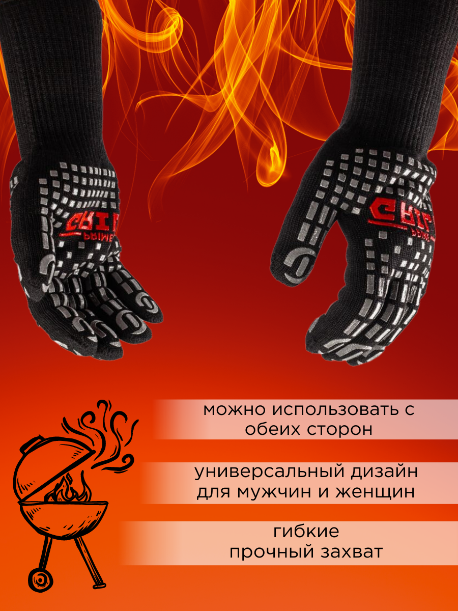 Prime Grill BBQ Gloves от Inkbird Термостойкие перчатки термостойкие прихватки жаропрочные для гриля барбекю мангала и духовки