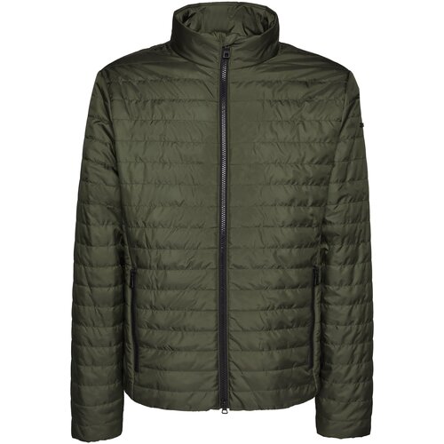 Куртка GEOX Wilmer демисезонная, силуэт полуприлегающий, карманы, без капюшона, размер 54, зеленый