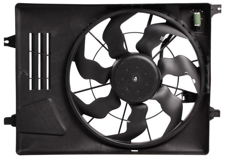 Электровентилятор радиатора основного (с кожухом и резистором) HYUNDAI Tucson II 15->/KIA Sportage IV 16-> LUZAR LFK 0876