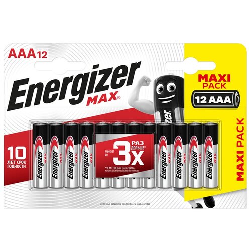 Батарейка Energizer Max AA/LR6, в упаковке: 12 шт. батарейка energizer max plus aa в упаковке 2 шт