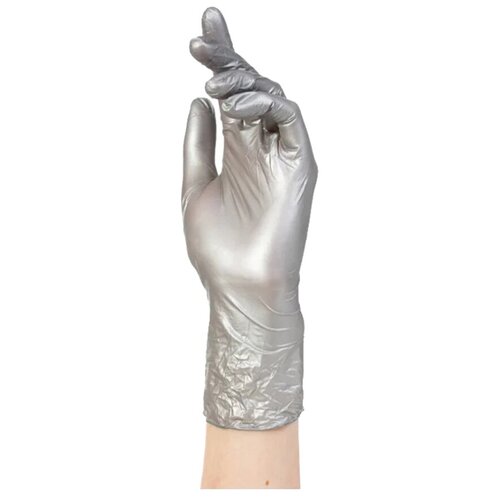 Перчатки Archdale Adele одноразовые нитриловые, 50 пар, размер S, цвет серебро