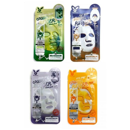 фото Elizavecca набор тканевых масок с экстрактом центеллы азиатской, egf, молочными протеинами и витаминами, 4 шт.