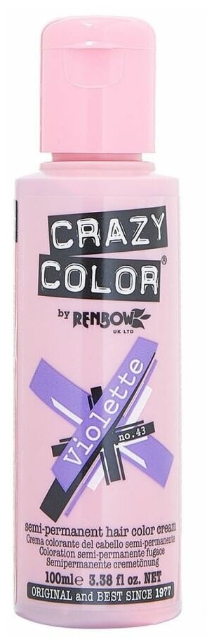 Crazy Color Краситель прямого действия Semi-Permanent Hair Color Cream, 43 violette, 100 мл
