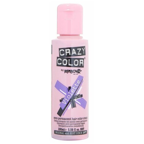 crazy color краситель прямого действия semi permanent hair color cream 75 ice mauve 100 мл Crazy Color Краситель прямого действия Semi-Permanent Hair Color Cream, 43 violette, 100 мл