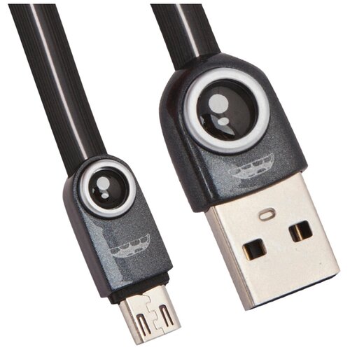 Кабель Remax Lemen USB - microUSB (RC-101m), 1 м, черный кабель remax lemen usb microusb rc 101m 1 м желтый