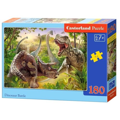Пазл Castorland Dinosaur battle (B-018413), 180 дет., 17.5х24.5х4 см пазл castorland ginger kitten b 018178 180 дет
