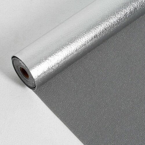 Панель ПВХ самоклеящаяся декоративная для стен в рулоне 280 х 50 см 2 мм тёмно-серая 997₽