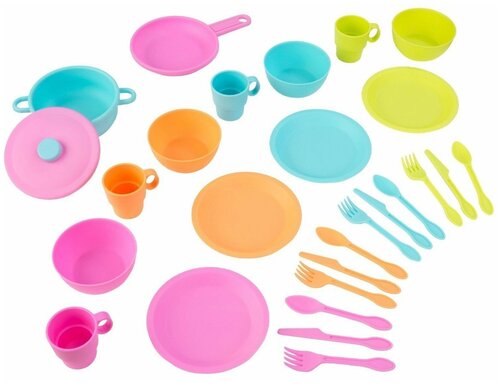 Набор посуды KidKraft Делюкс 63319 голубой/зеленый/розовый