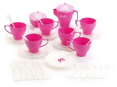 Набор посуды Нордпласт Барби 631 розовый/ белый