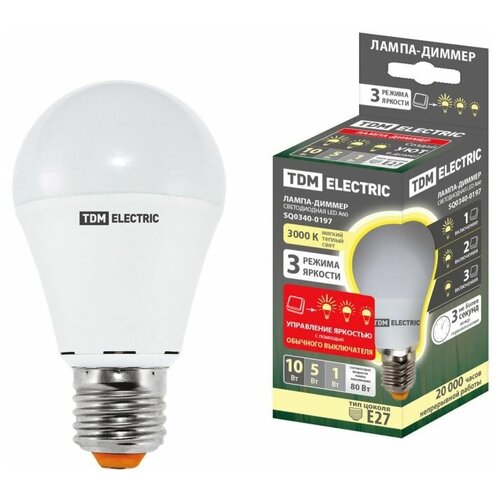 фото Лампа светодиодная tdm еlectric sq0340-0197, e27, a60, 10вт, 3000 к