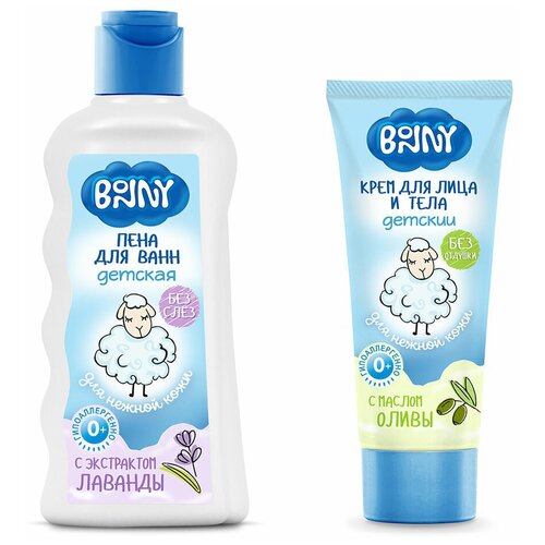 Bonny BN06-00120 Набор Крем-гель для тела и волос с маслом оливы 250мл + пена для ванны с экстрактом лаванды