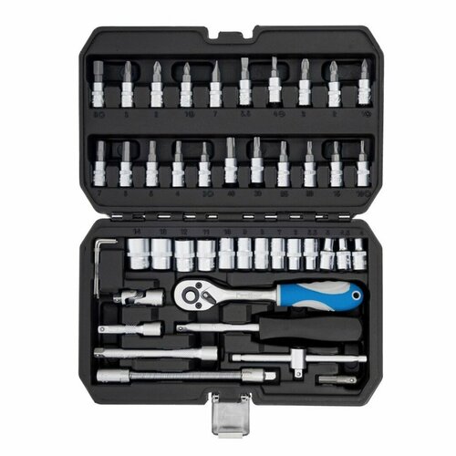 Набор инструмента слесарно-монтажный, Cr-V, 1/4, 46 предметов