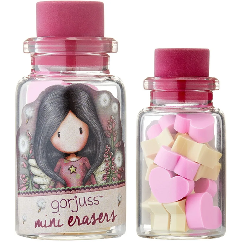 Набор ластиков в стеклянной бутылочке 5 Х 2,5 Х 2,5 см Gorjuss Little Wings Санторо для девочек