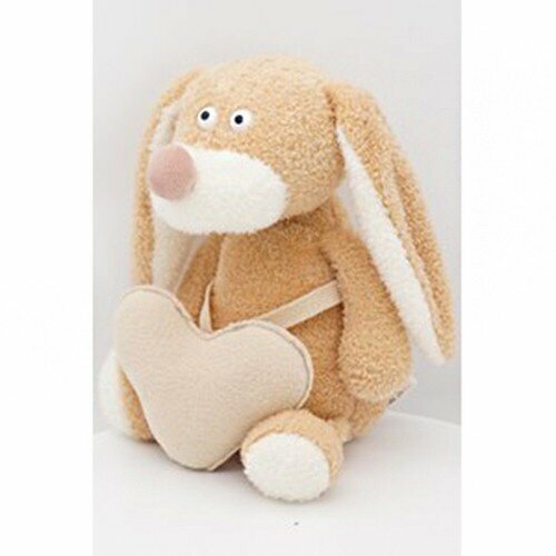 Мягкая игрушка Unaky Soft Toy Кролик Лоуренс, малый 22х26 см, с бежевым флисовым сердцем (0976922-61)