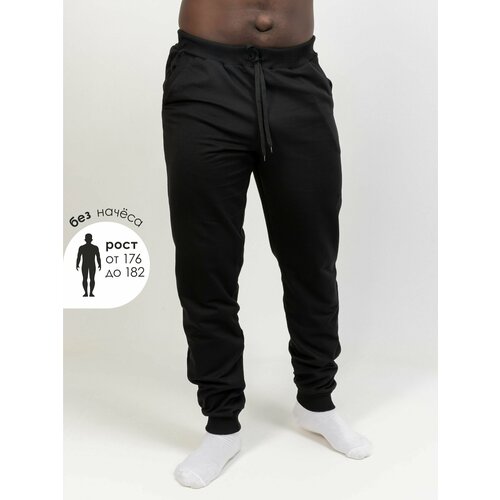 Брюки джоггеры Чебоксарский Трикотаж, размер 6XL, рост 182 см, черный