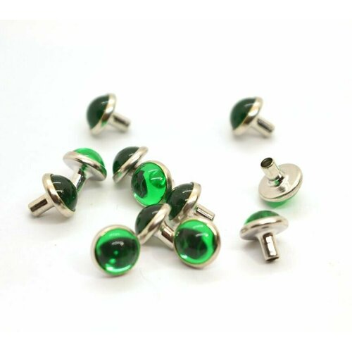 Хольнитен с камнем кристалл 8 мм (латунь) (уп.20шт.) цв. зелёный ProKnopka