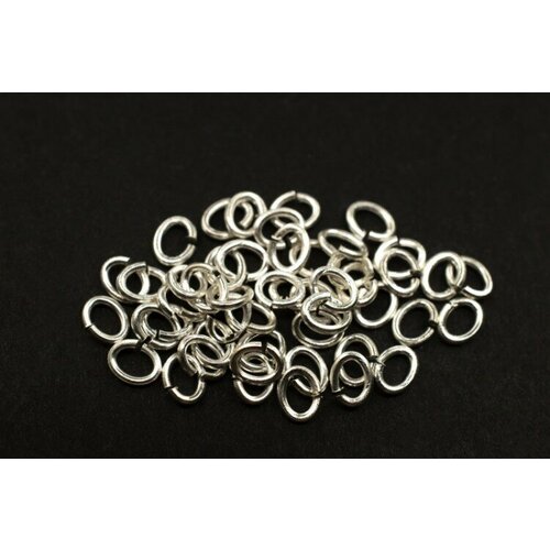 Кольца соединительные TierraCast Овал 4,7х3,9мм, цвет серебро, 01-0016-01, 10шт