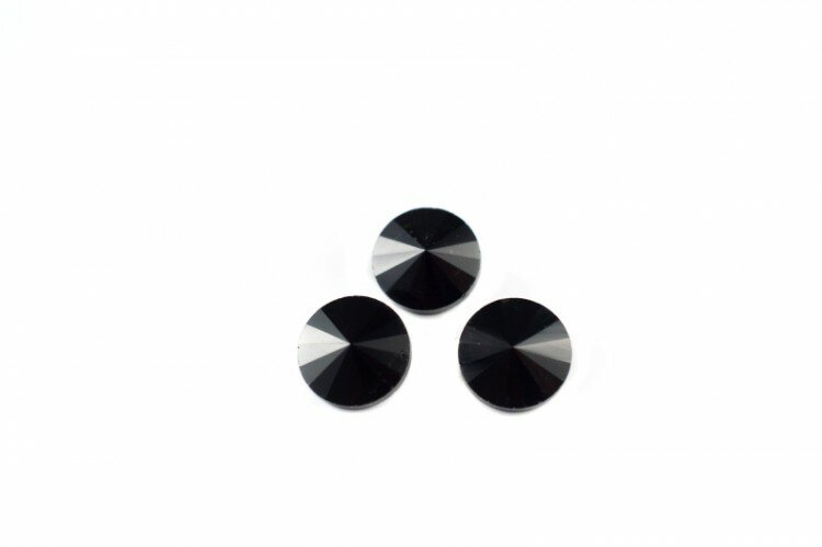Кристалл Риволи 8мм цвет черный стекло 26-251 2шт