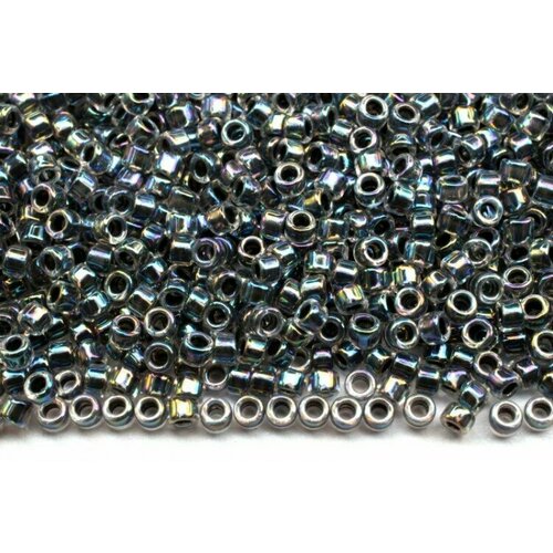 Бисер японский TOHO Treasure цилиндрический 11/0 #0783 хрусталь/серый радужный, окрашенный изнутри, 5 грамм